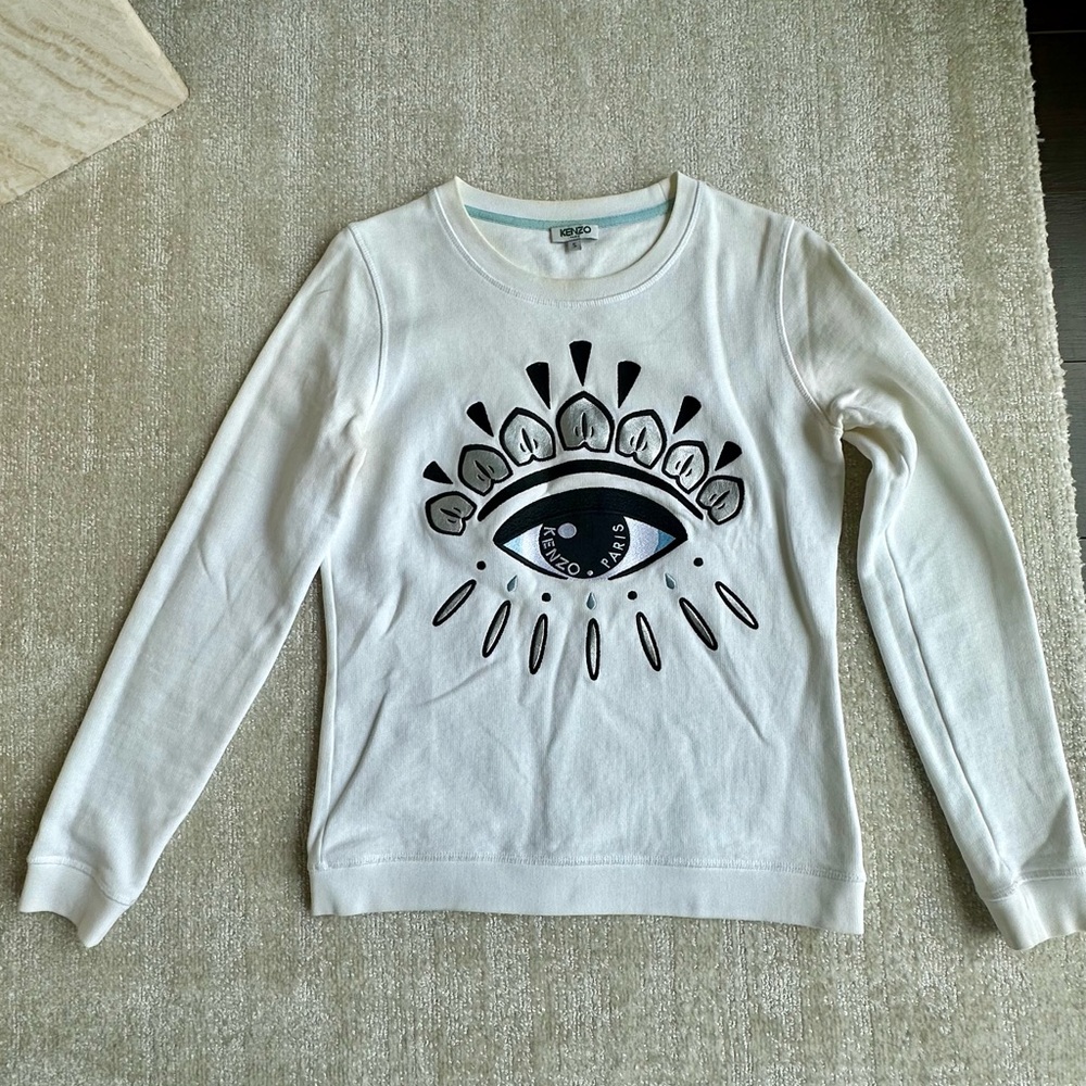 KENZO White Sweatshirt with Eye Design